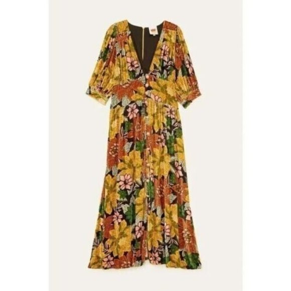 NWT $354 FARM RIO GARDEN VELVET MIDI DRESS US SIZE MEDIUM SOLD OUT EVERYWHERE! - Picture 2 of 11